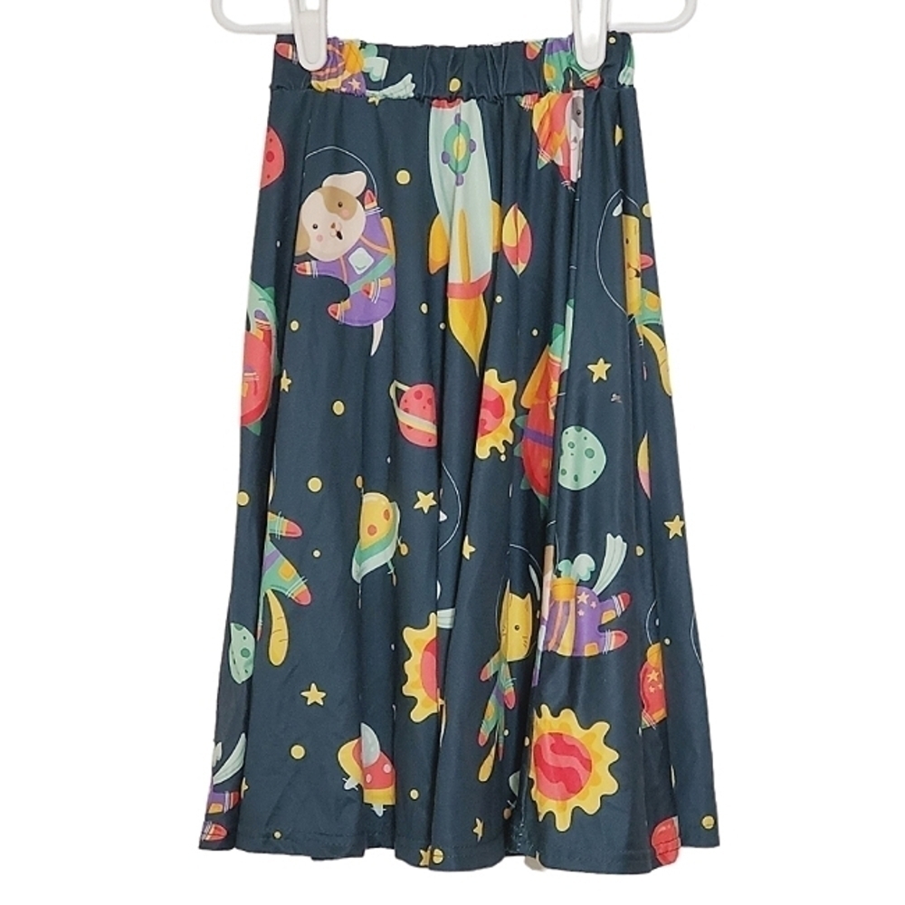 K1239 * Sparkledots Skirt Space Animals Size 6XL Age 14-16T